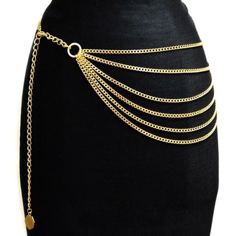 NYfashion101 Trendy Belly Chain Belt w/ Multi Link Chains Loop IBT1005 ($12) ❤ liked on Polyvore Chain Belt Outfit, Loop Belt, Maxi Pencil Skirt, Belt Chain, Fashion Terms, Belt Gold, Gold Belt, Chain Loop, Gold Belts