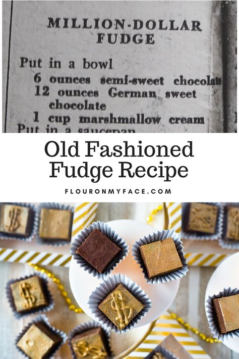 Old Fashioned Million Dollar Fudge recipe from one of my vintage recipe booklets. Millionaire Fudge, Million Dollar Fudge Recipe, Million Dollar Fudge, Old Fashion Fudge Recipes, Old Fashioned Fudge, Homemade Fudge Recipes, Christmas Candies, Fudge Recipes Chocolate, Yummy Deserts