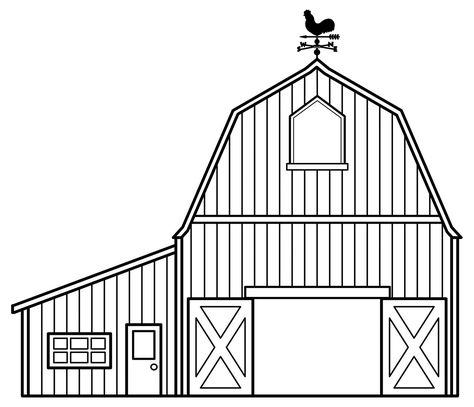 Barn lay out....hayloft turned studio Farm Coloring Pages, Farm Animal Coloring Pages, Barn Animals, House Colouring Pages, Kid Coloring Page, Farm Kids, Farm Theme, Clipart Black And White, A Barn