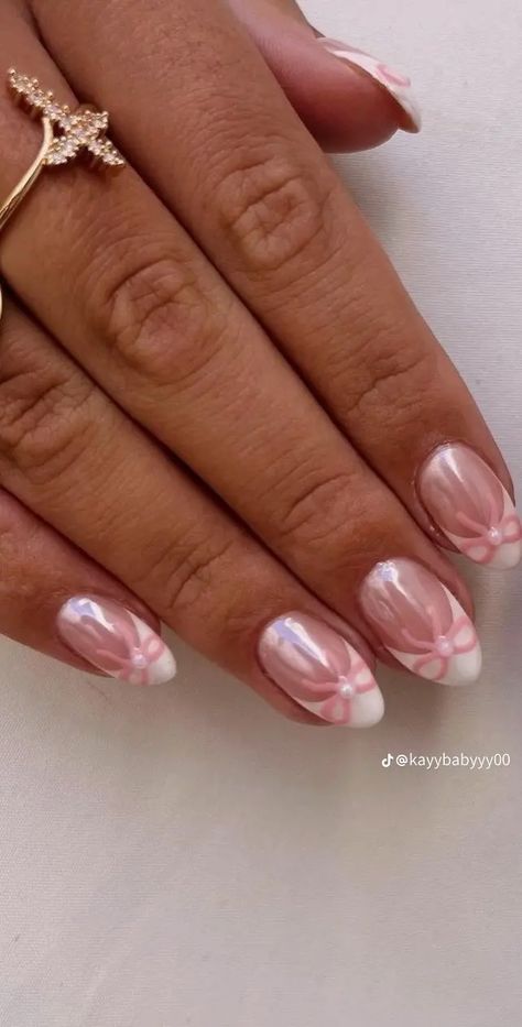 Cute Nail Inspo For Spring, Loveshackfancy Nails, Nail Designs Natural Nails Short, Cute Dainty Nails, Waitress Nails, Gel X Nail Inspo Almond, Pink Aesthetic Nails Acrylic, Love Shack Fancy Nails, Nail Inpos Ideas