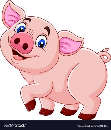 Pig Images, Pig Png, Happy Pig, Animal Vector, Pig Illustration, Pig Cartoon, Retro Vector, Farm Theme, Cute Cartoon Animals