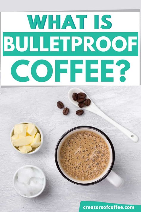 So what is bulletproof coffee and how does bullet proof coffee work? Find the answers to all your bullet coffee questions here. From the bulletproof coffee benefits to how to make bulletproof coffee and what makes it special, learn everything you need to know about keto bulletproof coffee here. | How to make coffee | Coffee drinks | Coffee brewing guides | Keto coffee Bulletproof Coffee Recipe, Protein Coffee, Coffee Facts, Coffee Benefits, Ketogenic Diet Plan, Bullet Proof, Bulletproof Coffee, Keto Diet Menu, Fat Burning Drinks