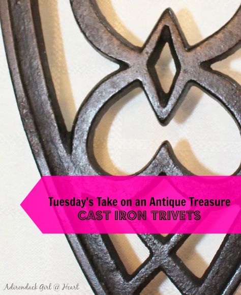 Tuesday’s Take on an Antique Treasure: Cast Iron Trivets Cast Iron Trivets, Antique Cast Iron, Tree Shapes, I Cool, Farmhouse Kitchen Decor, Small Trees, Trivets, Instagram Shop, New Vintage