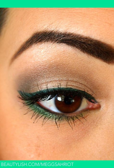 the new "MAC me over" fluidline in dark envy | Megan N.'s (meggsahriot) Photo | Beautylish Green Eyeliner Brown Eyes, Eyeliner Brown Eyes, Dark Green Eyes, Eyeliner Brown, Green Eyeliner, Brown Eyeliner, Green Makeup, New Mac, Eyeliner Looks