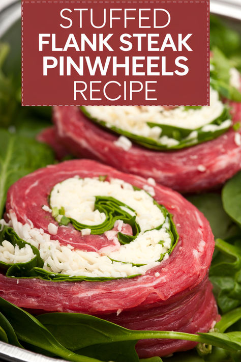 Indulge in these tender, stuffed flank steak pinwheels filled with creamy spinach, chimichurri, or cream cheese. Whether you're grilling, baking, or using the air fryer, this versatile recipe offers gourmet variations with shrimp, cast iron, or smoker options for an unforgettable meal. Stuffed Flank Steak Recipes, Air Fryer Flank Steak, Simple Garden Salad, Flank Steak Pinwheels, Dinner To Impress, Steak Pinwheels, Stuffed Flank Steak, Asian Steak Bites, Asian Steak