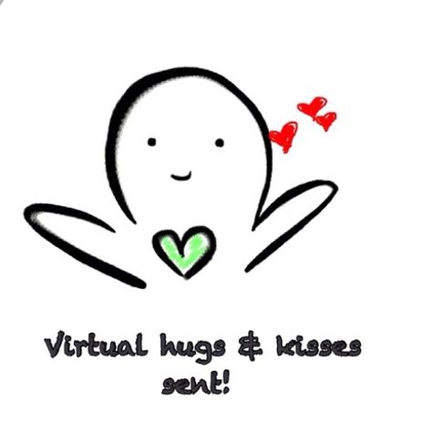 Virtual hugs and kisses to all that need it! Sending Kisses Reaction Pic, Virtual Kiss, Hug Meme, Sending Kisses, Kiss Quotes, Kiss Meme, Virtual Hugs, Hug Stickers, Morning Hugs