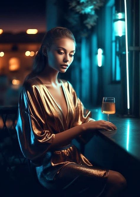 Champagne Photography Woman, Woman Holding Champagne, Lady With Wine Glass Pose, Woman Drinking Wine Aesthetic, Woman At Bar Photography, Woman Drinking Champagne, Women Drinking Wine, Champagne Toast, Whiskey Bar