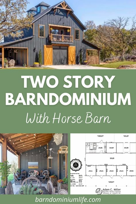 Two Story Barndominium, Luxury Barndominium, Barn With Living Quarters, Barn Homes Floor Plans, Barn Apartment, Horse Barn Plans, Barn House Design, Wash Room, Pole Barn House