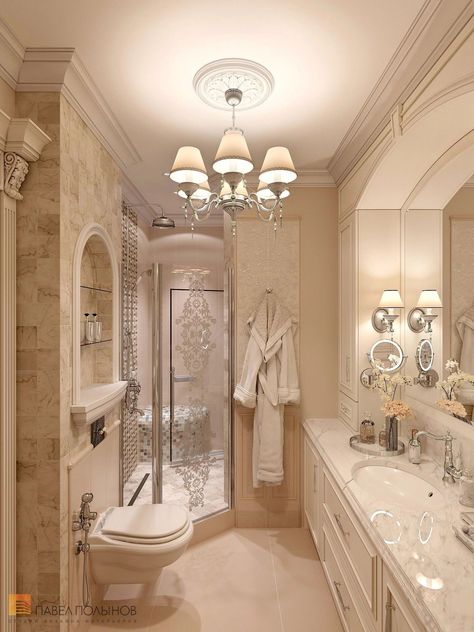 Classic Powder Room, Bathroom Closet Designs, Makeover Kamar Mandi, New Bathroom Designs, Bathroom Remodel Shower, Powder Rooms, Trendy Bathroom, Bathroom Design Luxury, Elegant Bathroom