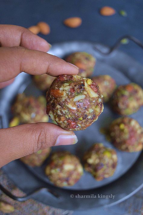 Dry Fruit Laddu | Dry Fruits Ladoo - Cook with Sharmila Dry Fruit Laddu, Dry Fruits Laddu, Mata Sita, Eggless Desserts, Dry Fruit, Dry Fruits, Food Categories, Foods Recipes, No Sugar