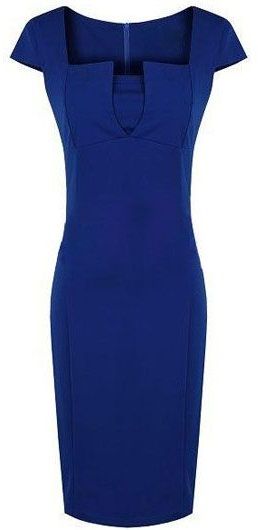 Royal Heels, Square Neckline Dress, Trendy Dress, Work Wardrobe, Work Attire, Trendy Dresses, Work Fashion, Look Chic, Dress Blue