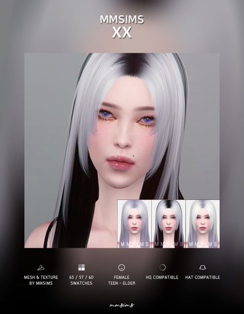 Sims 4 Hairstyles, 4 Hairstyles, Two Toned Hair, Ts4 Hair, The Sims 4 Mod, Sims 4 Alpha, Ts4 Mods, Pelo Sims, Split Hair