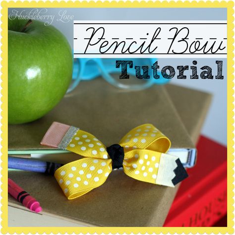 pencil bow feature photo Pencil Hair, Back To School Ideas, Ribbon Sculptures, School Hair Bows, Hair Bow Tutorial, Bow Headband Hairstyles, Bow Tutorial, Bow Holder, Making Hair Bows