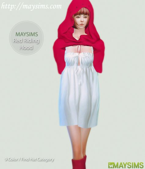 Mayims: Sims 4 Hood - May_TS4_Hood01 Hood Sims 4 Cc, Hood Sims 4, Rose Clothing, Sims Games, Park Rosé, Ts4 Cc, Sims 4 Custom Content, Red Riding Hood, Sims 4