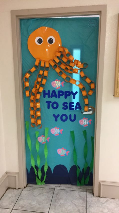 Fish Classroom Decorations, Sea Animals Classroom Decor, Under The Sea Bulletin Board Ideas Preschool, Under The Sea Teacher Door, Jellyfish Classroom Door Decoration, Dolphin Door Decorations Classroom, Octopus Door Decorations Classroom, Under The Sea Display Classroom, Coral Reef Classroom Decor