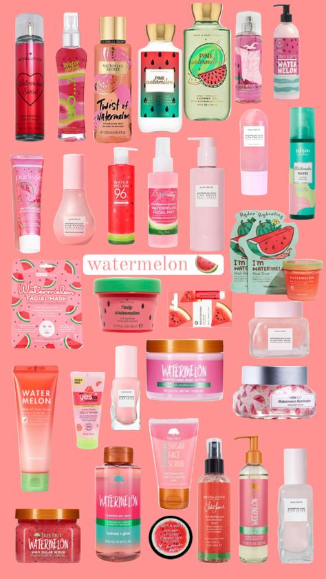 Watermelon Skincare, Watermelon Aesthetic, Expensive Makeup, Body Care Routine, Skin Care Products, Self Improvement Tips, Aesthetic Room, Create Collage, Makeup Inspo