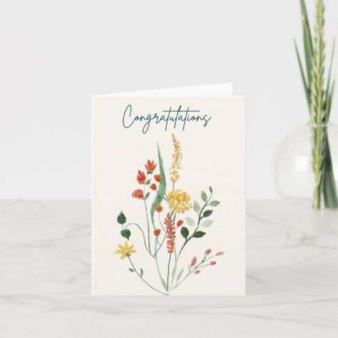 Elegant Floral Watercolor Congratulations Wedding  Card Engagement Watercolor Card, Wedding Cards Handmade Congratulations, Watercolor Wedding Cards, Congratulations Wedding Card, Wedding Congratulations Card, Congratulations Cards, Wedding Cards Handmade, Free Birthday Invitation Templates, Free Birthday Invitations