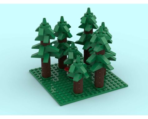 Some of my trees to fill a landscape of a layout.Easy to build, cheap parts, when build in large quantities fill a lot of space.Easy to add some small animals or other forest infrastructure... Lego Forest, Lego Trees, Lego Tree, Building Instructions, Lego Group, Lego Parts, Small Animals, Small Trees, Small Pets