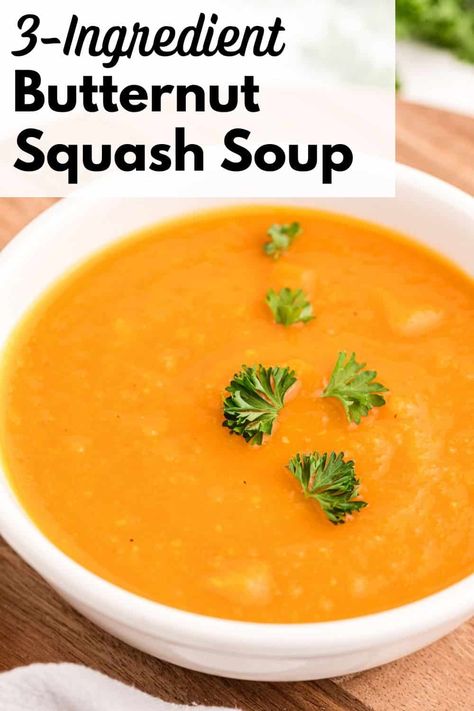 Squash Soup Recipe Easy, Low Fat Vegan Recipes, Butternut Squash Soup Recipe, Easy Butternut Squash, Butternut Soup, Butternut Squash Puree, Butternut Squash Recipes Soup, Simple Lunch, Squash Soup Recipe