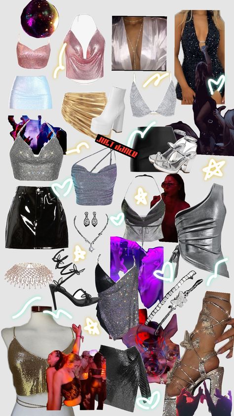 But I've got just enough, to get off in this club, have me a good time, before my time is up! #club #clubbingoutfit #clubbing #outfit #outfitaesthetic #aesthetic #outfitcollage Nightclub Outfit Ideas, Miami Outfits Night Club, Night Club Outfits Aesthetic, Disco Club Outfit, Warm Clubbing Outfits, Euphoria Outfits Aesthetic, Euphoria Themed Outfits, Euphoria Party Outfits, 2000s Club Outfits