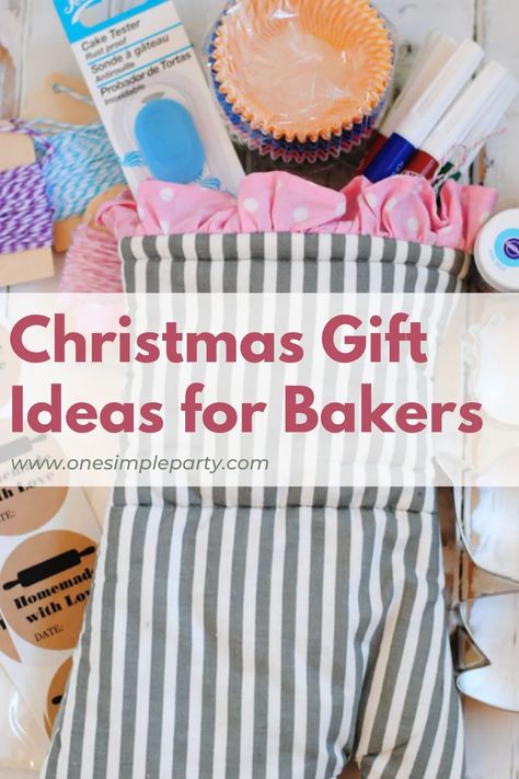 Looking for a special something for a baker in your life?  Check out these creative DIY gift ideas for bakers.  From useable packaging to favorite fillers, these ideas are sure to excite even the most seasoned baker.  #giftforbakerideas #giftforbakerdiy #giftforbakerunique Cookie Baking Gift Basket Ideas, Baker Gift Basket, Gifts For Bakers Unique, Baking Gift Basket Ideas, Homemade Gift Ideas For Kids, Gift Ideas For Bakers, Baking Kit Gift, Baking Gift Basket, Holiday Baking Gifts