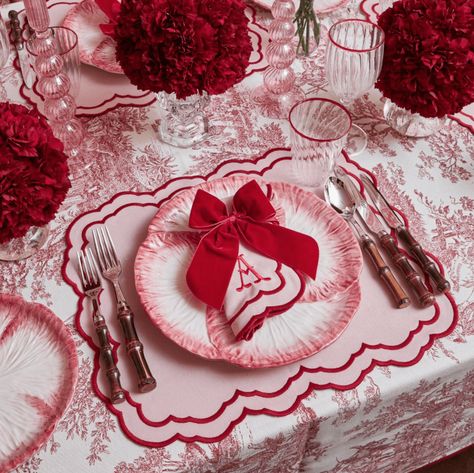 Event Table Set Up Ideas, Toile Tablecloth, Pink Placemats, Mrs Alice, Starter Plates, Bamboo Cutlery, Pagoda Lanterns, Ceramic Collection, Pink Napkins