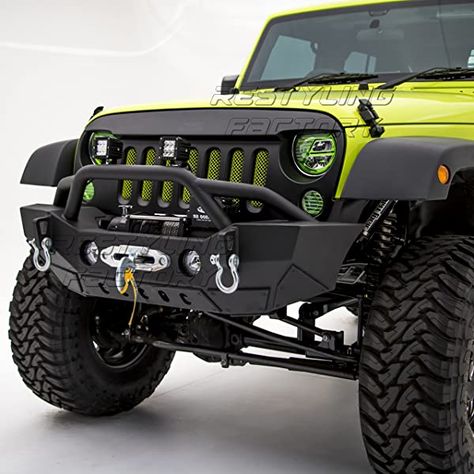 Jeep Hardtop Storage, Jeep Wrangler Front Bumper, Jeep Wrangler Bumpers, Jeep Wrangler Girl, Jeep Winch, Jk Black, Jeep Bumpers, Red Jeep, Jeep Mods