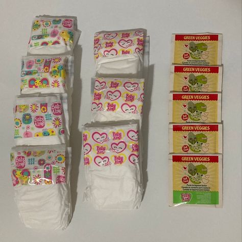 5 papinhas e 7 fraldas para boneca Green Veggies, Doll Food, Baby Alive, Baby Food Recipes, Baby Dolls, Zara, Nike