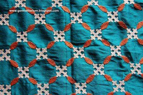 It's been quite some time when I made my last entry. With so many changes going around in my life, I got busy all of a sudden. Recently... Sindhi Embroidery, Kutch Embroidery, Kutch Work Designs, Yarn Embroidery, Embroidered Letters, Kutch Work, Kurti Embroidery Design, Redwork Embroidery, Embroidery Works