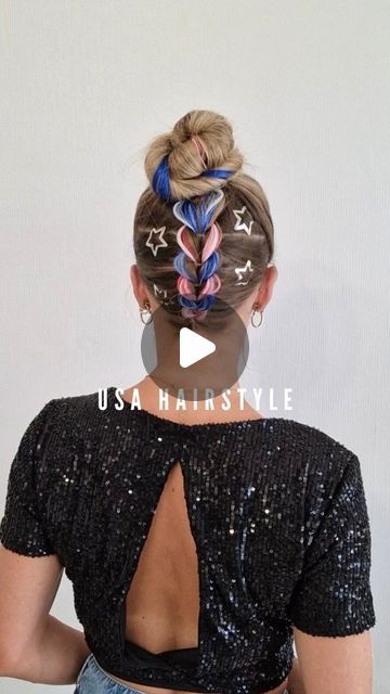 Poppy ✨️♏️ on Instagram: "COMMENT THE NEXT COUNTRY 🫶 Save it to try it later ~ Is it a great idea for @teamusa for the next @olympics ?! 

.

.

#gymnastic #braidhack #braidedhair #braidedhairstyles #pullthroughbraid #updohairstyles #braidinspo #teamusa🇺🇸 #festivalhair #festivalhairstyles #funhair #funhairstyles #coiffure #hair #hairstyle #hairstylevideo #hairstyletutorial #partyhairstyle #hairtutorials #olympics2024 #usagymnastics #gymnastics #gymhairstyle #teamusa #simonebiles" Hairstyles For Gymnastics, Gymnastics Hairstyles For Competition, Gymnastics Hairstyles, Gymnastics Hair, Pull Through Braid, Gym Hairstyles, Usa Gymnastics, Simone Biles, Festival Hair