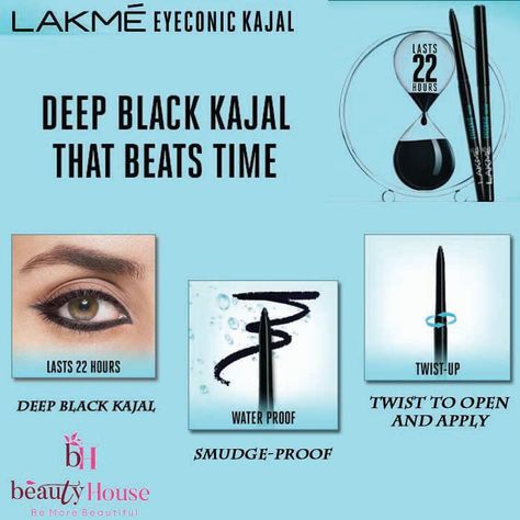 Lakme Eyeconic Kajal, Eye Kajal, Makeup Removal Tips, Eyeliner Application, Eyeliner Techniques, Eyes Eyeliner, Kajal Eyeliner, Sketches Pencil, Bold Eyes