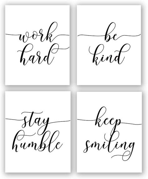 Smiling Art, Wall Phrases, Wall Art For Office, Art For Office, Inspirational Quotes Wall Art, Wall Decor Quotes, Teen Room Decor, Stay Humble, Unframed Art Prints