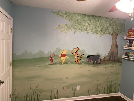 Nursery Daycare, Girl Nursery Diy, Disney House Ideas, Winnie The Pooh Decor, Nursery Diy, Pooh Nursery, Disney Room Decor, Woodland Nursery Wall Art