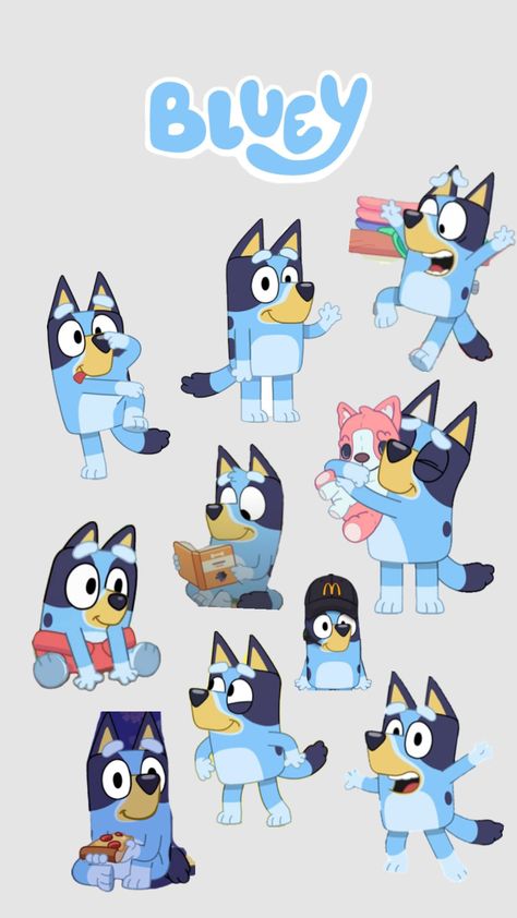 Bluey Clipart, Bluey Fan Art, Bluey Art, Cute Backgrounds For Iphone, College Room Decor, Easy Doodle Art, Blue Birthday, Pinturas Disney, Simple Doodles