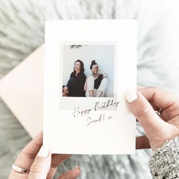 Photo Collage Card Ideas, Photo Birthday Card Ideas, Writing On Polaroids, Polaroid Card, Instax Frame, Happy Birthday Photo, Mini Polaroid, Card Design Handmade, Style Birthday