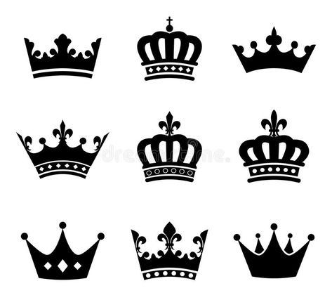 Silhouette Disney, Crown Silhouette, Crown Illustration, Crown Images, Crown Drawing, Crown Template, Crown Collection, Crown Tattoo Design, Crown Art