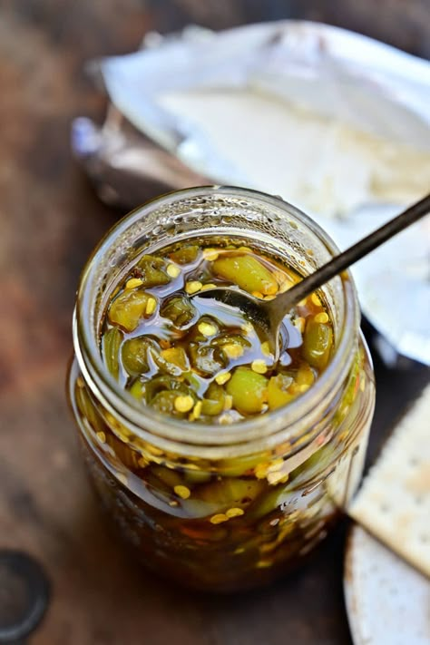 Cowboy Candy Recipe, Pickled Veggies Recipe, Peppers Pickled, Korean Food Side Dishes, Canning Storage, Pickle Recipes Homemade, Pickled Cherries, Saltine Cracker, Candied Jalapenos