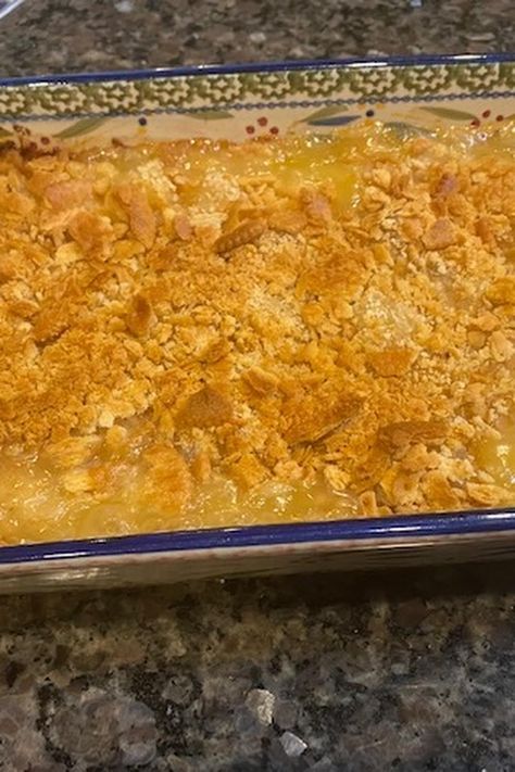 Baked Pineapple Casserole Baked Pineapple Cheese Casserole, Pineapple Casserole With Ritz Crackers, Baked Pineapple Casserole, Pineapple And Cheese, Pineapple Cheese Casserole, Pineapple Casserole Recipe, Suddenly Salad, Pineapple Casserole, Baked Pineapple