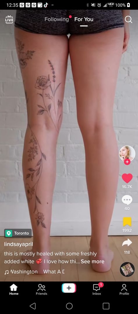 Leg Flower Tattoo Sleeve, Varicose Vein Cover Up Tattoo, Leg Floral Tattoo Women, Flowers Tattoo Leg Woman, Dainty Leg Sleeve Tattoo, Leg Line Tattoos Women, Vine Down Leg Tattoo, Tattoo Ideas Female Lower Leg, Leg Plant Tattoos Women