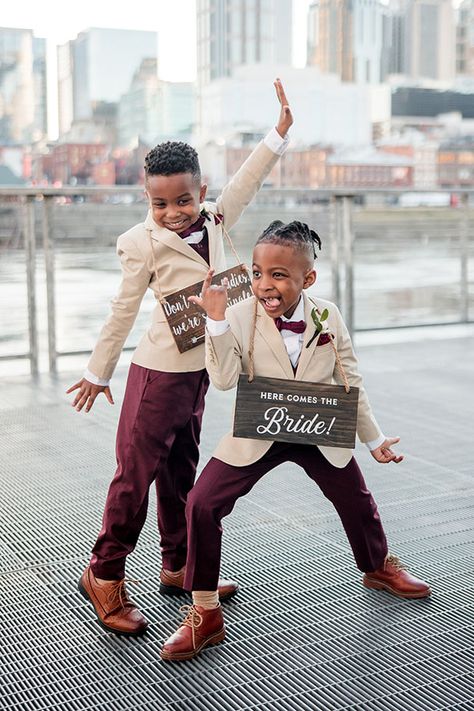 Beige Suit Jackets with Burgundy Red Pants | Ring Bearer Outfit Ideas for Winter Wedding Maroon Suit Outfit Men, Cream And Burgundy Suit, Burgundy Ring Bearer Outfit, Winter Ring Bearer Outfit, Tan And Burgundy Groomsmen, Burgundy Wedding Theme Groomsmen, Jr Groomsmen Outfit, Tan And Burgundy Wedding, Beige And Burgundy Wedding