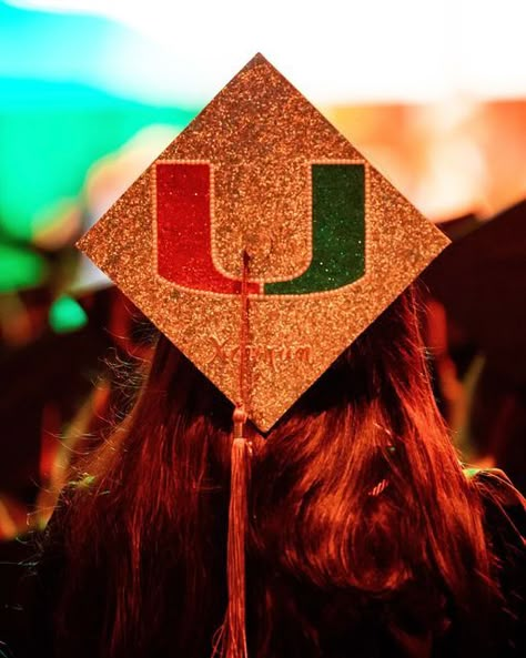 University Of Miami Graduation Cap, Umiami Grad Cap Ideas, Miami University Aesthetic, The University Of Miami, Umiami College Aesthetic, College Dream Board, U Miami Aesthetic, Umiami Student Aesthetic, University Of Miami Aesthetic