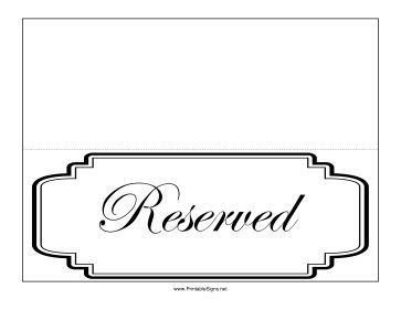 This fancy Reserved sign can be used for restaurant tables and wedding banquets. Free to download and print Reserved Table Sign, Reserved Wedding Signs, Printable Signs Free, Reserved Table Signs, Wedding Table Numbers Template, Wedding Table Numbers Printable, Seating Sign, Pub Set, Bar Tables