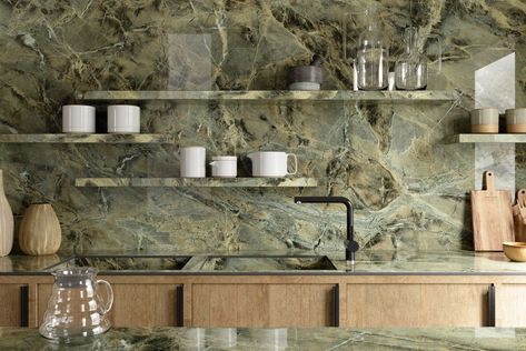 Kitchen Surface, Laminate Worktop, Kitchen Installation, Tile Companies, Kitchen Worktop, Kitchen Marble, Kitchen Collection, Green Marble, Marble Effect