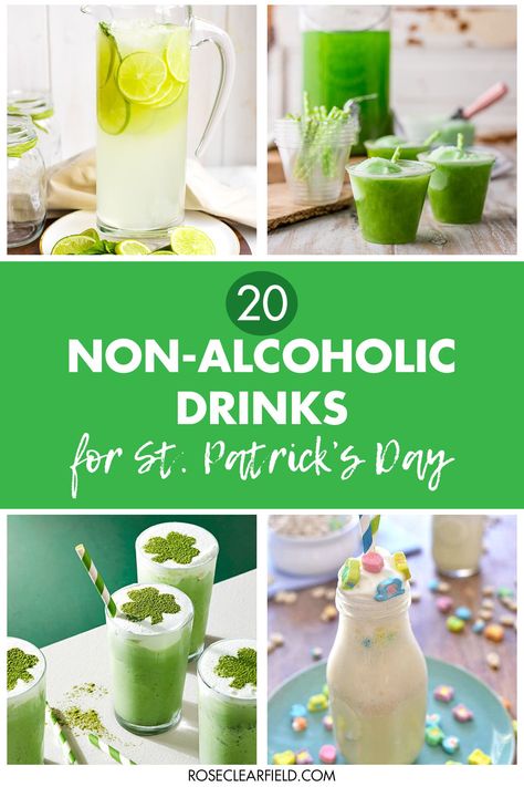 St Patrick's Day Mocktail, St Patrick's Day Drinks Nonalcoholic, Green Food And Drinks, St Patrick’s Day Mock Tails, St Patricks Day Drinks Non Alcoholic, St Patty Drinks, Easter Alcoholic Drinks, Christmas Drinks For Kids, St Patty's Day Drinks