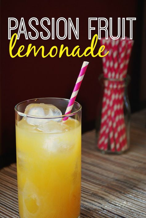 Passion Fruit Lemonade Recipe, Frozen Passion Fruit Recipes, Passionfruit Drink Recipes, Passionfruit Lemonade, Passion Fruit Lemonade, Fruit Lemonade, Easy Lemonade Recipe, Pulp Recipe, Passionfruit Recipes