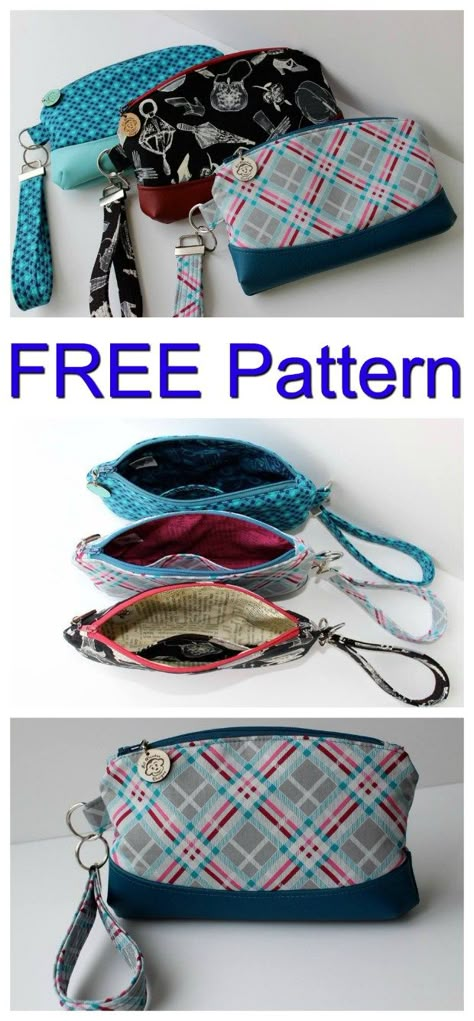 The Clematis wristlet is a great FREE pattern that is suitable for a beginner sewer. With some practice, the wristlet can be completed in about one hour. #FreeBagPattern #FreeSewingPattern #EasySewingPattern #ClutchBagPattern #WristletBagPattern #ZipperBagPattern Modern Bag, Beginner Sewing Projects Easy, Leftover Fabric, Fabric Baskets, Sewing Projects For Beginners, Sewing Skills, Love Sewing, Sewing Tips, Sewing For Beginners