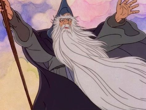 The amazing voice of John Huston as Gandalf Gandalf Cartoon, Hobbit Cartoon, The Hobbit Cartoon, Wizard Vibes, Dnd Worldbuilding, The Hobbit 1977, Grand Wizard, Alan Lee, Africa Photography