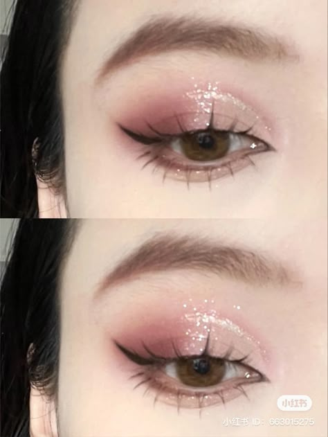 Aesthetic Eye Makeup, Quince Makeup, Aesthetic Eye, Korean Eye, Pink Eye Makeup, Chinese Makeup, Cute Eye Makeup, Doll Eye Makeup, Korean Eye Makeup