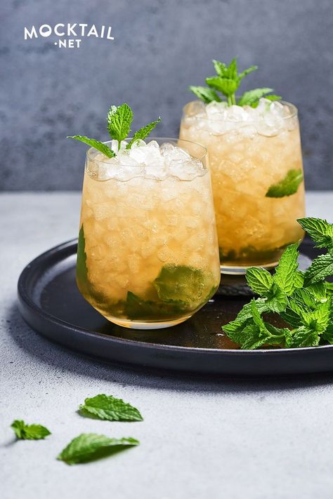 Fun Coffee Drinks, Ice Apple, Refreshing Mocktail, Mint Julep Cocktail, Easy Mocktails, Julep Recipe, Mint Julep Recipe, Virgin Cocktails, Spicy Drinks