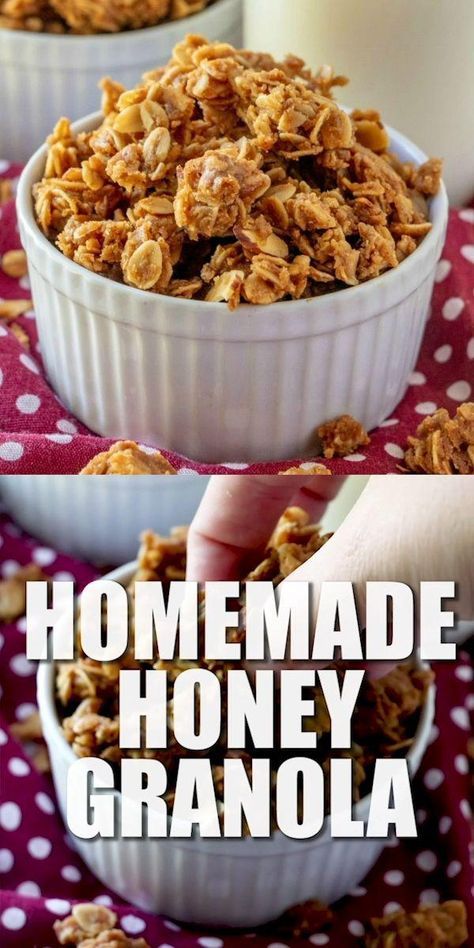 Honey Granola, Resep Smoothie, Granola Recipe Homemade, Nutritional Snacks, Granola Healthy, Granola Recipe, Nutrition Guide, Granola Recipes, Homemade Granola